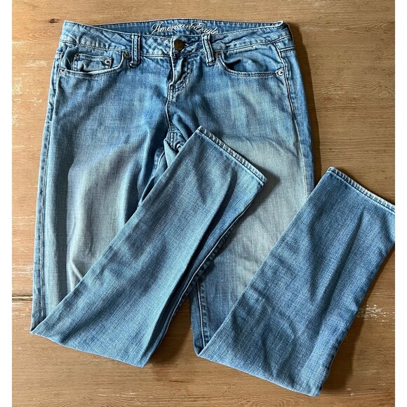1990s VTG American Eagle Womens Distressed Blue Jeans Relaxed Fit Pants sz 4 - Picture 3 of 9